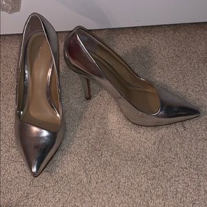 silver pumps